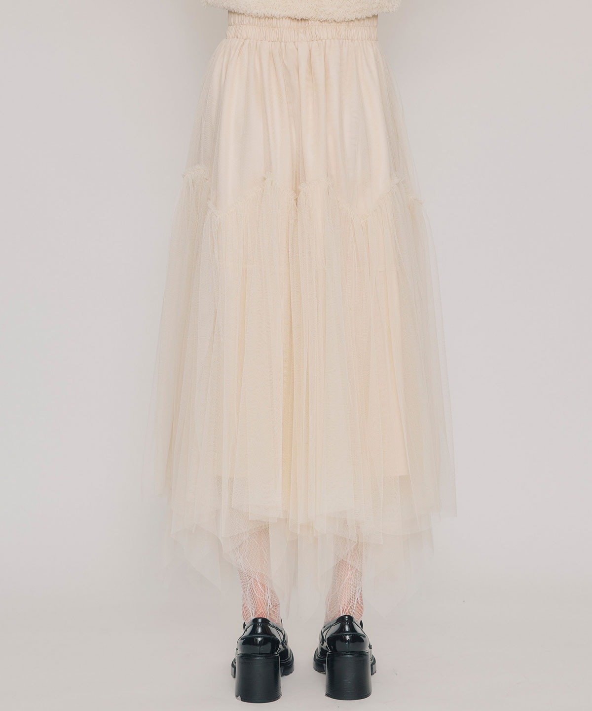 チュールフレアロングスカート