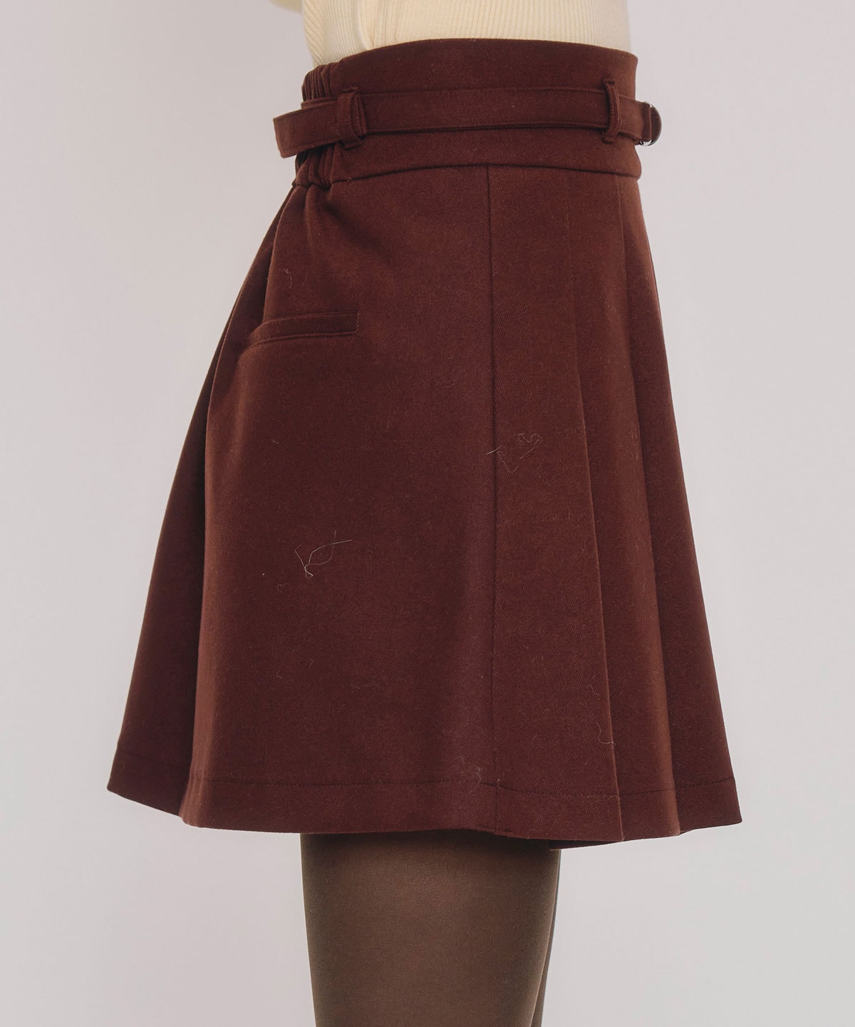 メルトンライクプリーツミニスカート