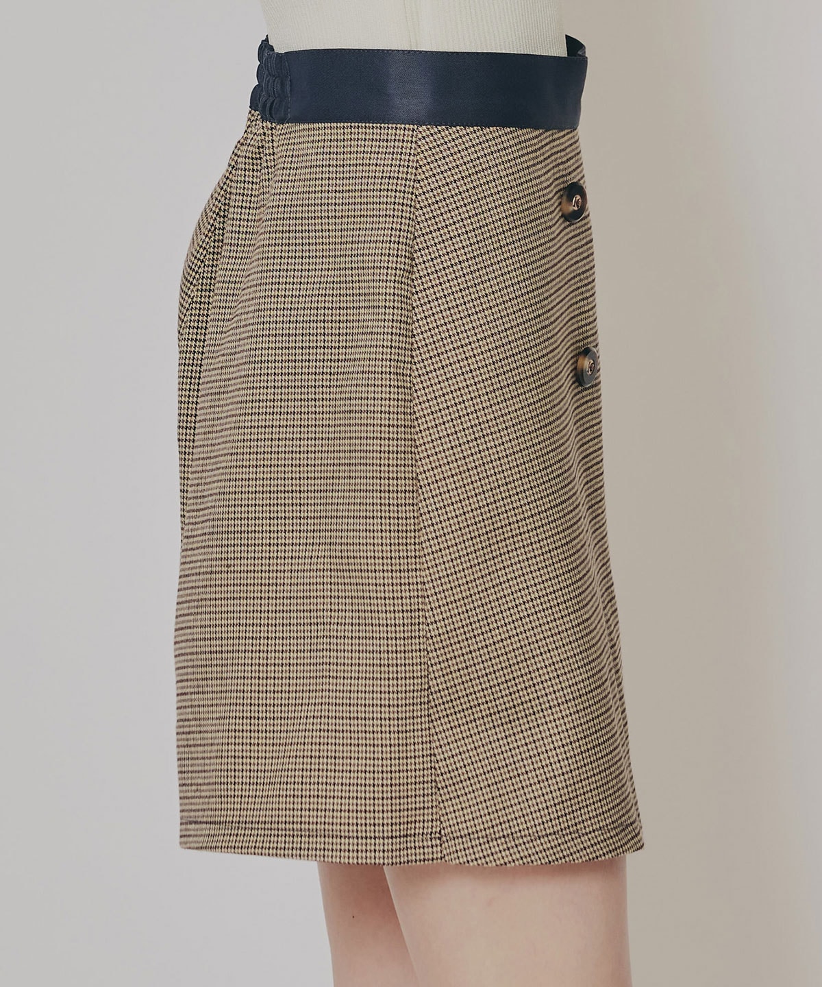 【セットアップ可能】グレンチェックミニラップスカートライクショートパンツ