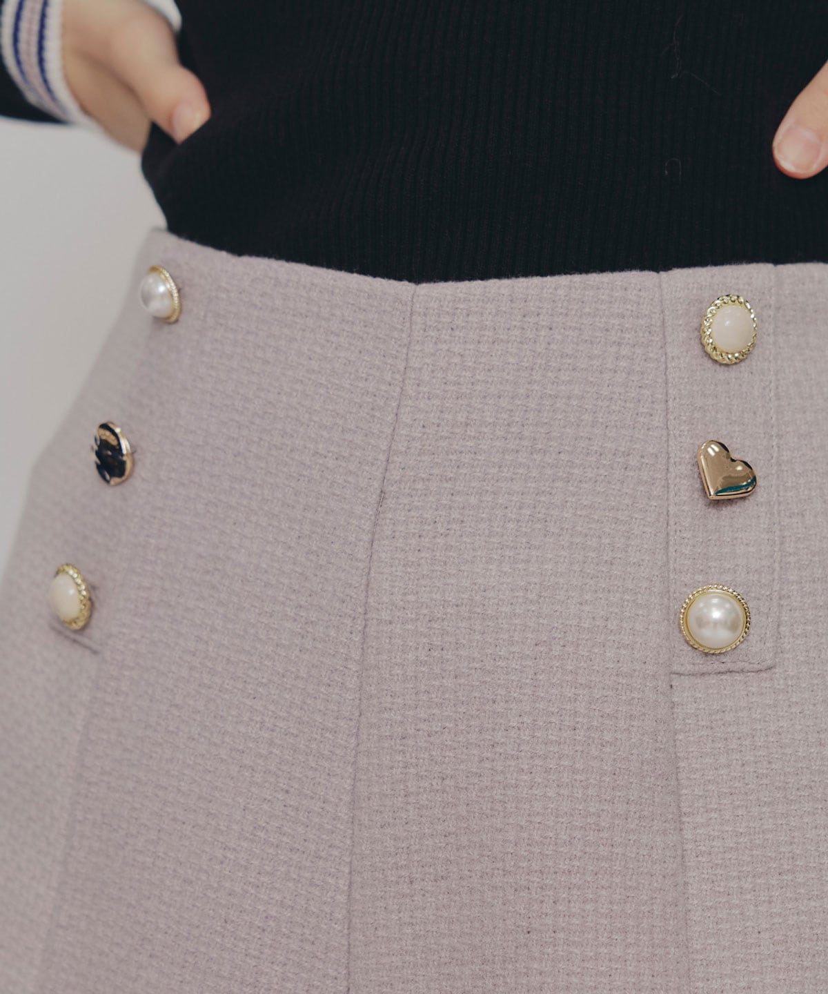 ハイウエストマルチボタンショートパンツ