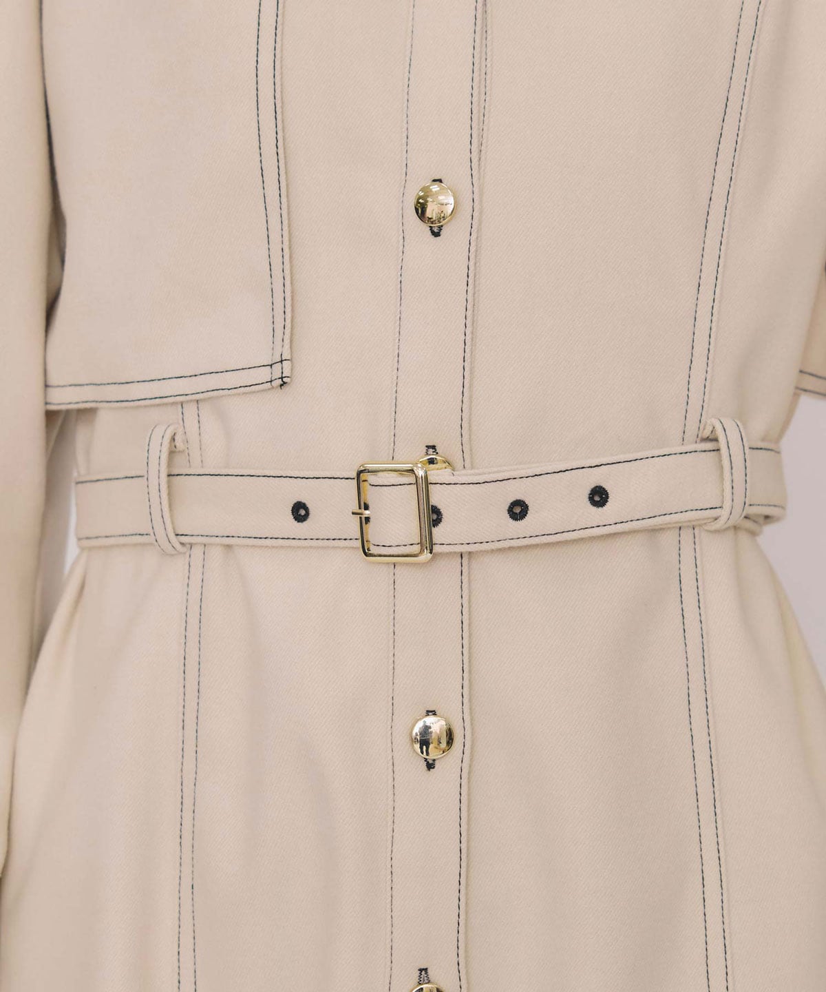 バイカラーステッチラインミニワンピース