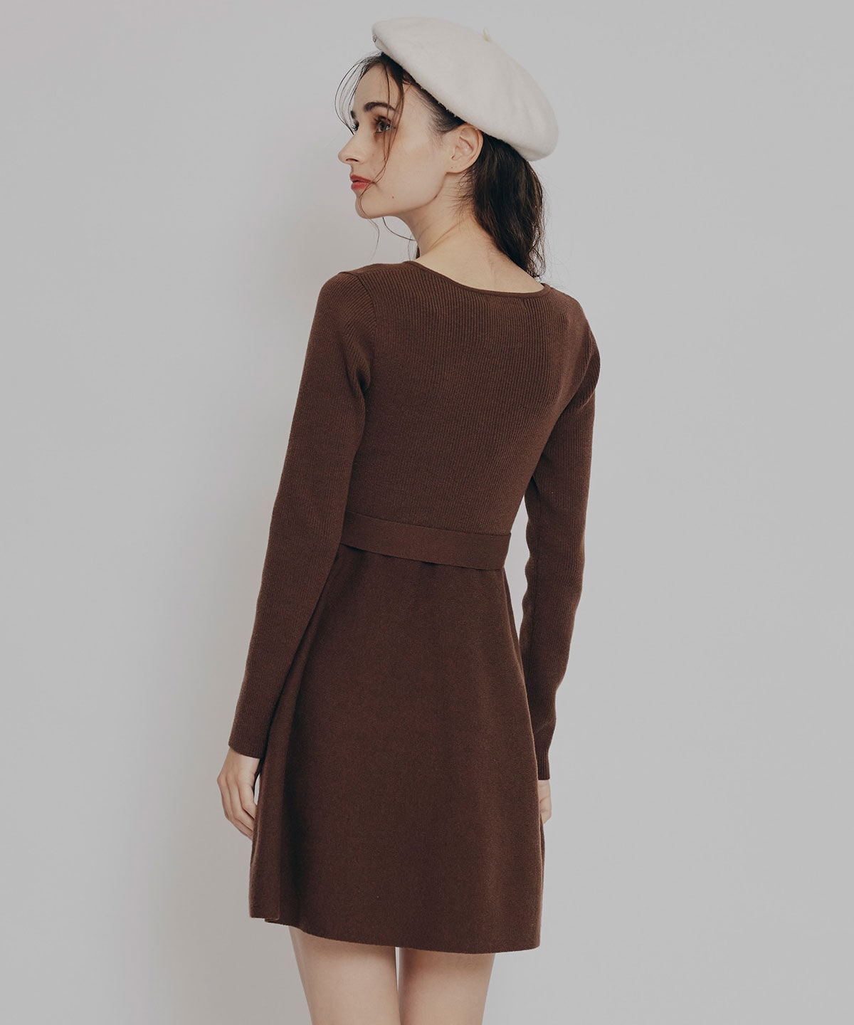 ケープSETニットフレアミニワンピース