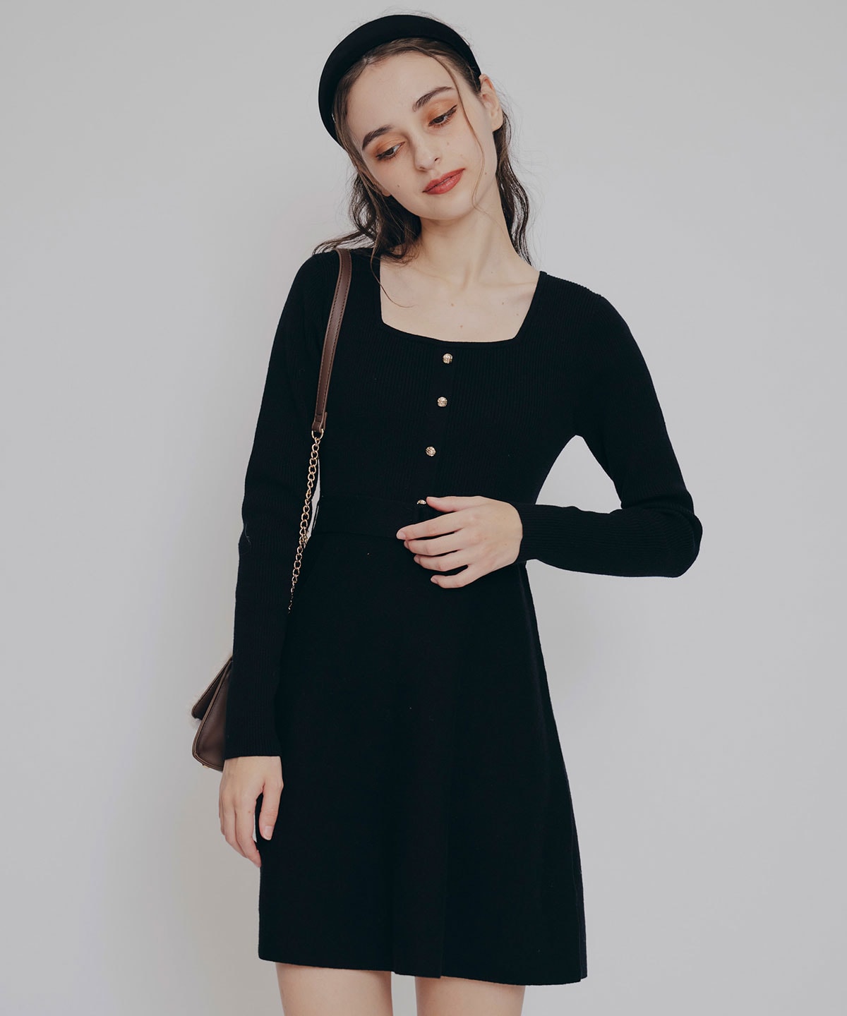 ケープSETニットフレアミニワンピース