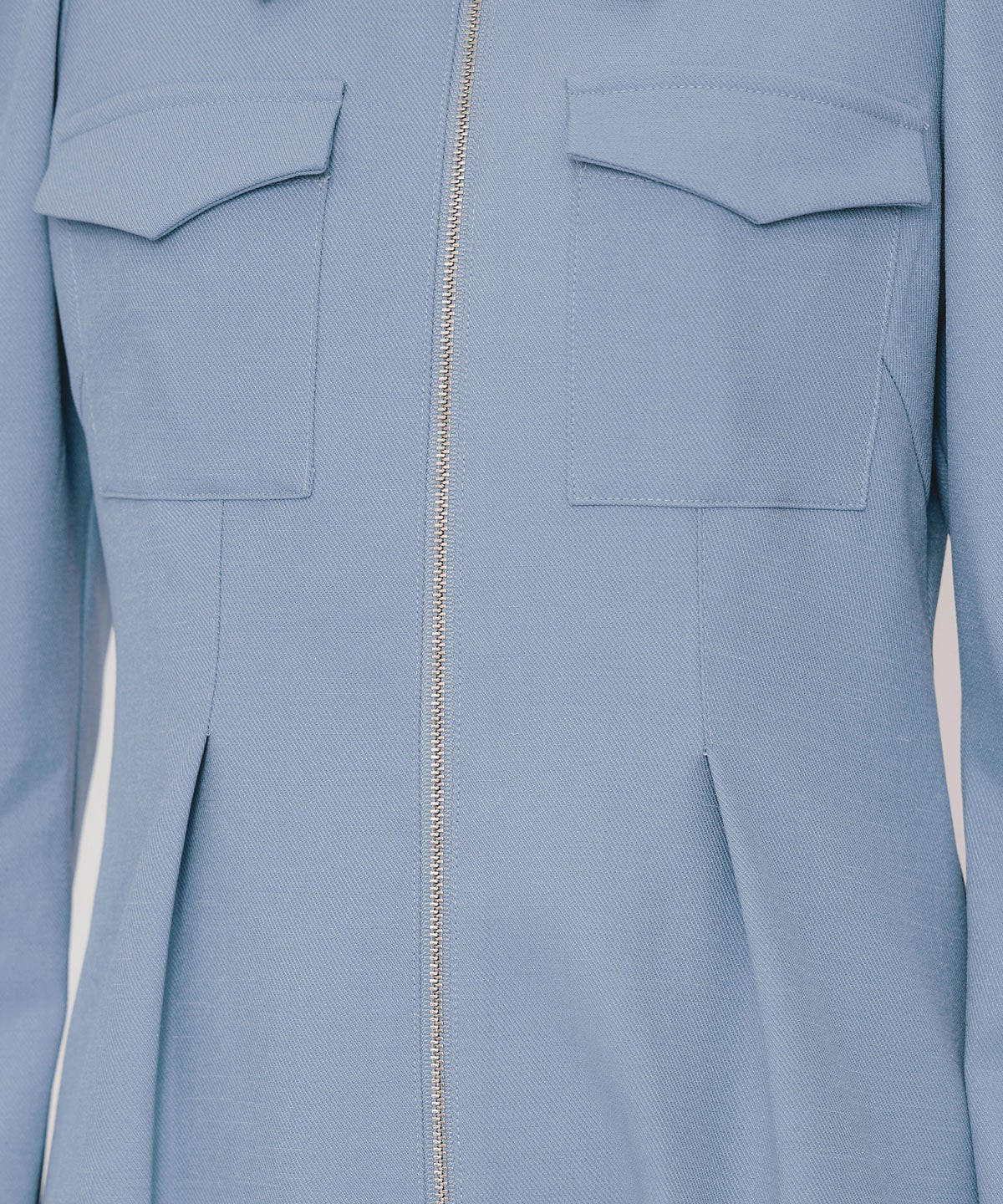 フロントZIPバイカラーロングワンピース