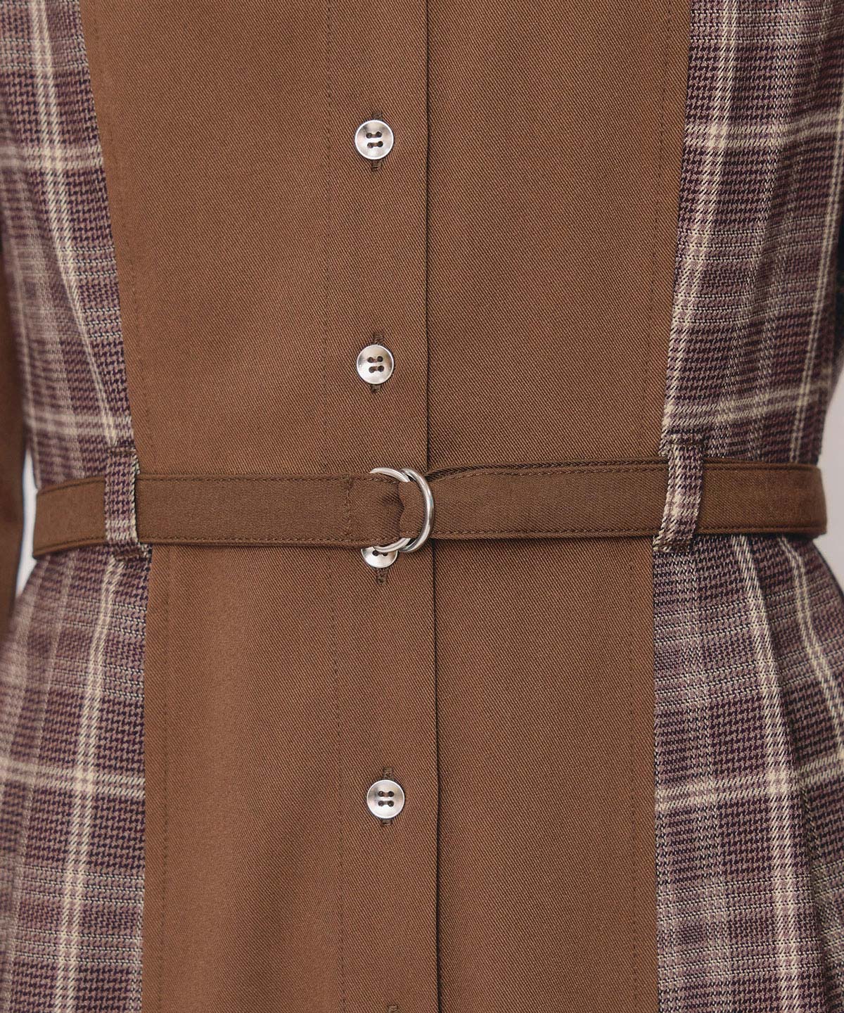 チェックパネルロングワンピース