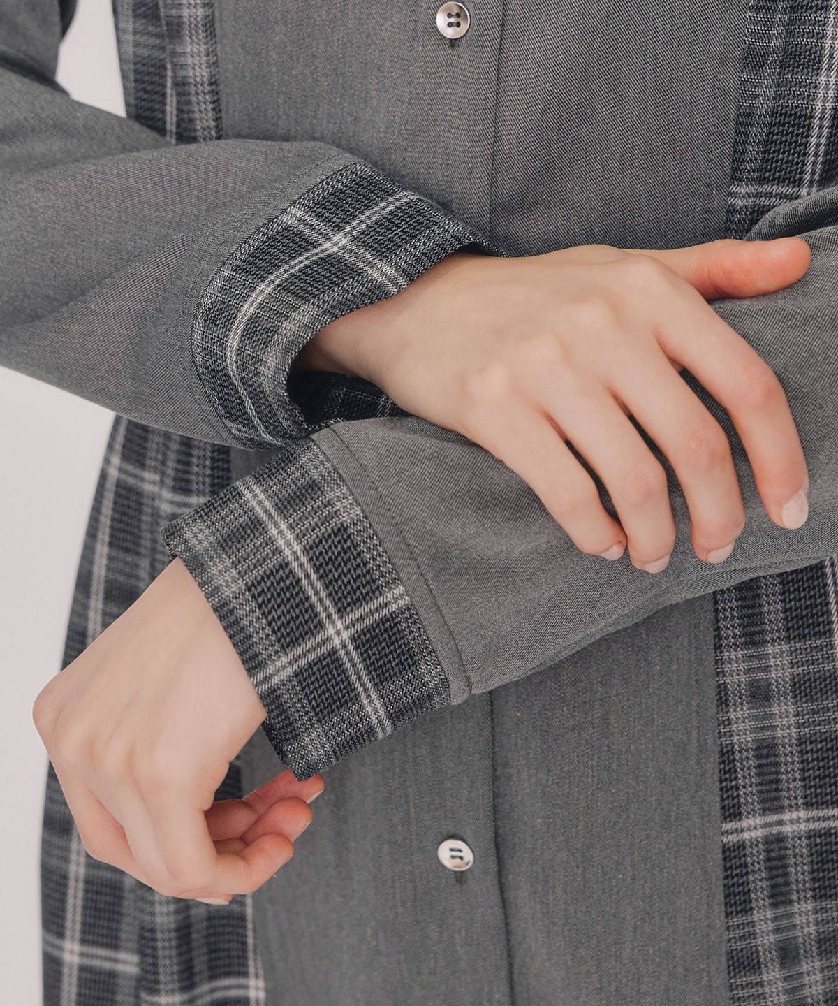 チェックパネルロングワンピース