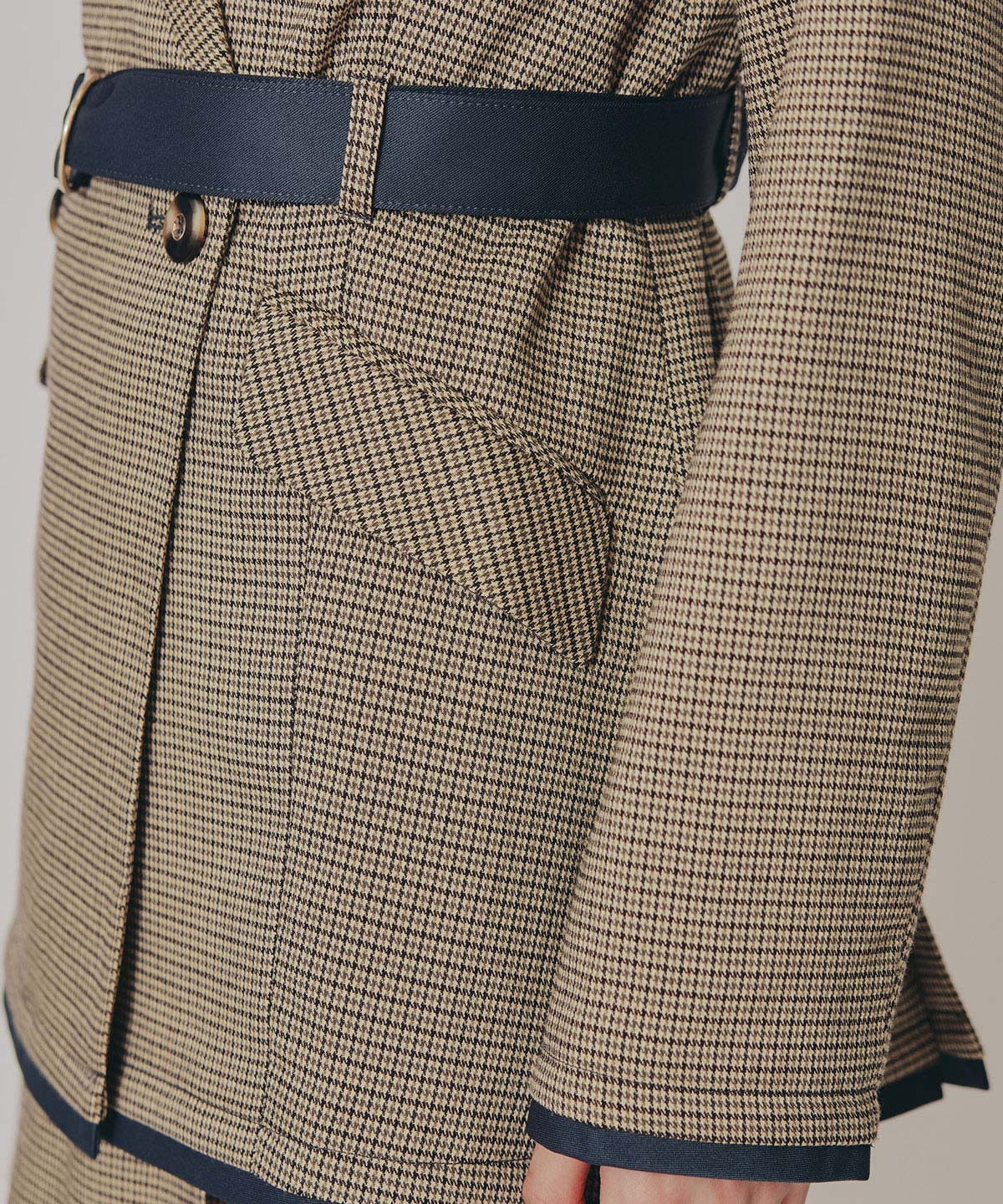 【セットアップ可能】グレンチェックダブルジャケット