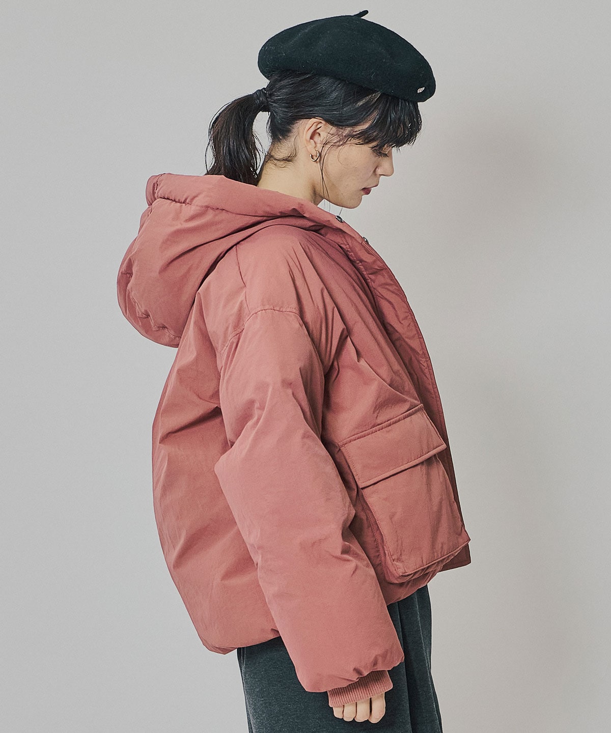 フラップポケットファイバーダウンジャケット