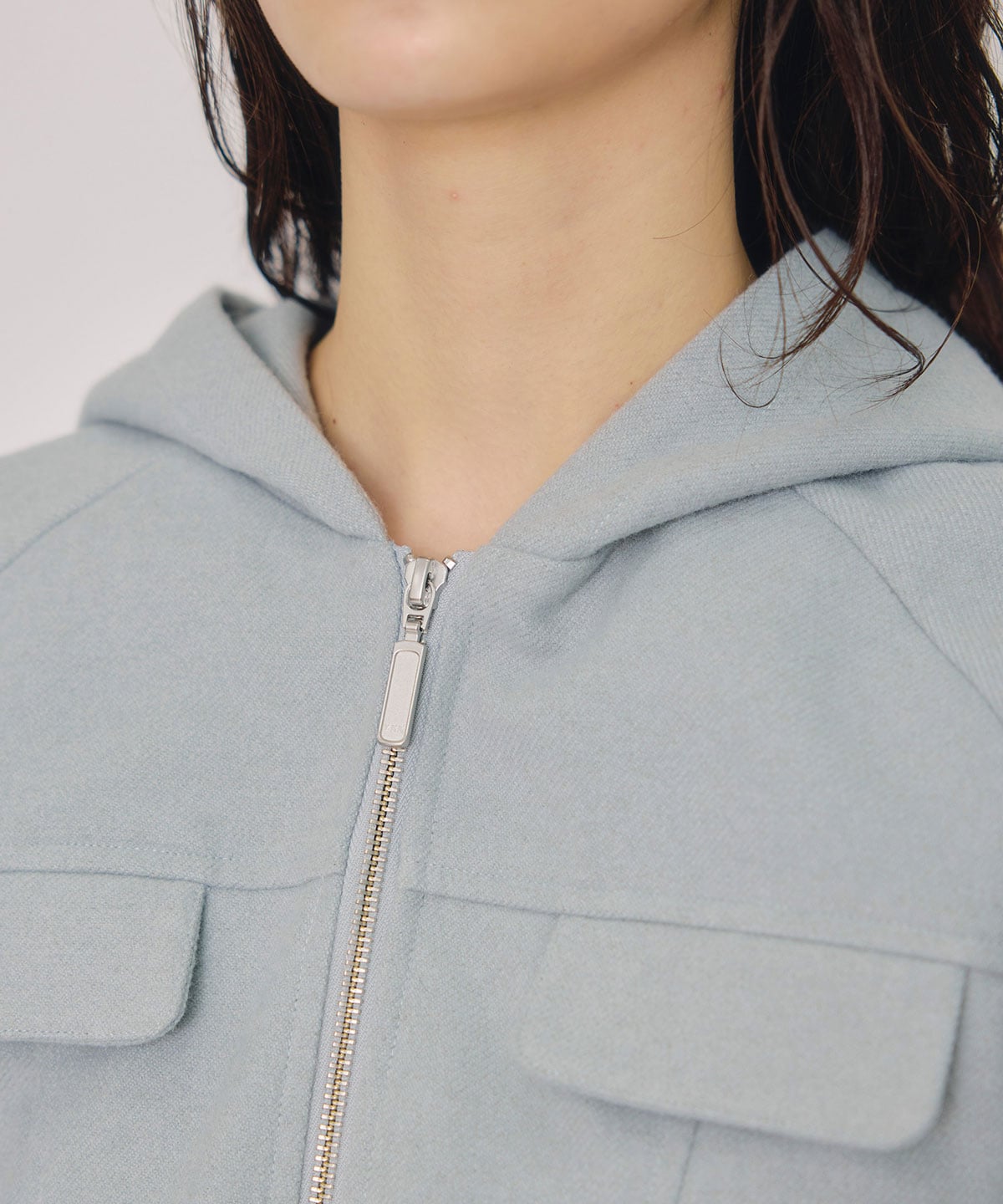 【セットアップ可能】ビッグスリーブフードショートブルゾン