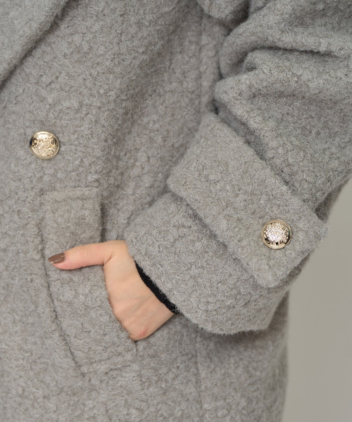 ボアダブルミドルコート