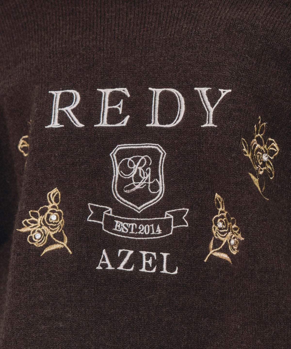 ビジューロゴエンブロイダリーニットプルオーバー