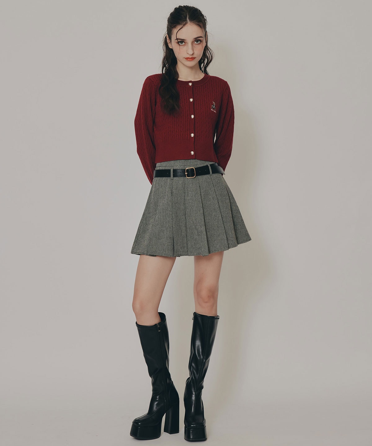 Azelyミニケーブルニットカーディガン