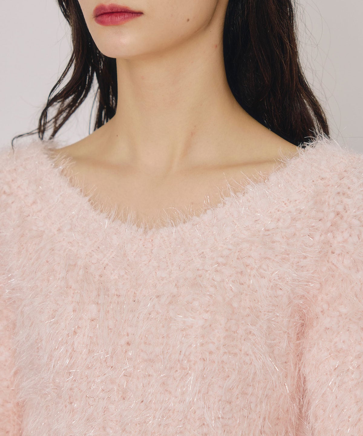 ブークレラメシャギーニットプルオーバー