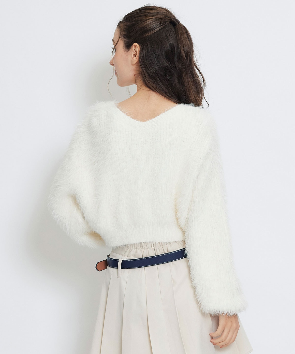 コンパクトシャギーニットカーディガン