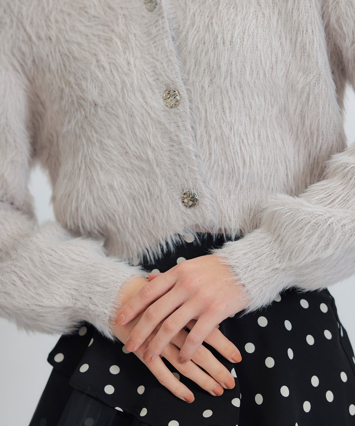 コンパクトシャギーニットカーディガン