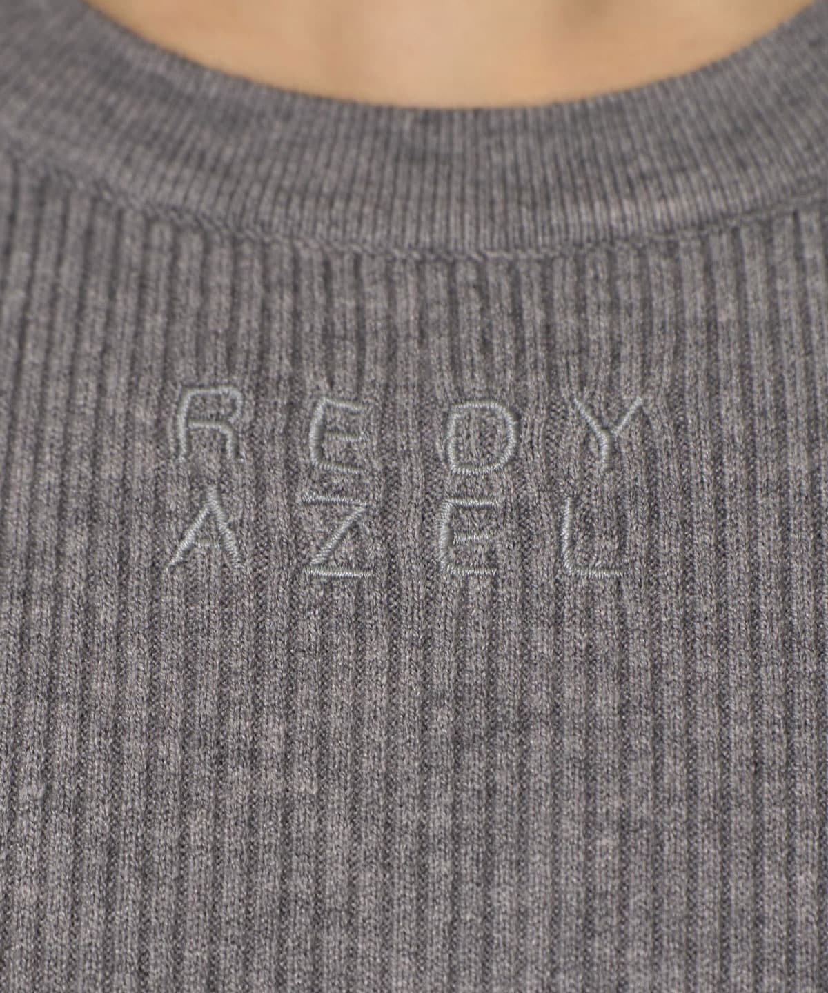 パワショルロゴリブニットトップス