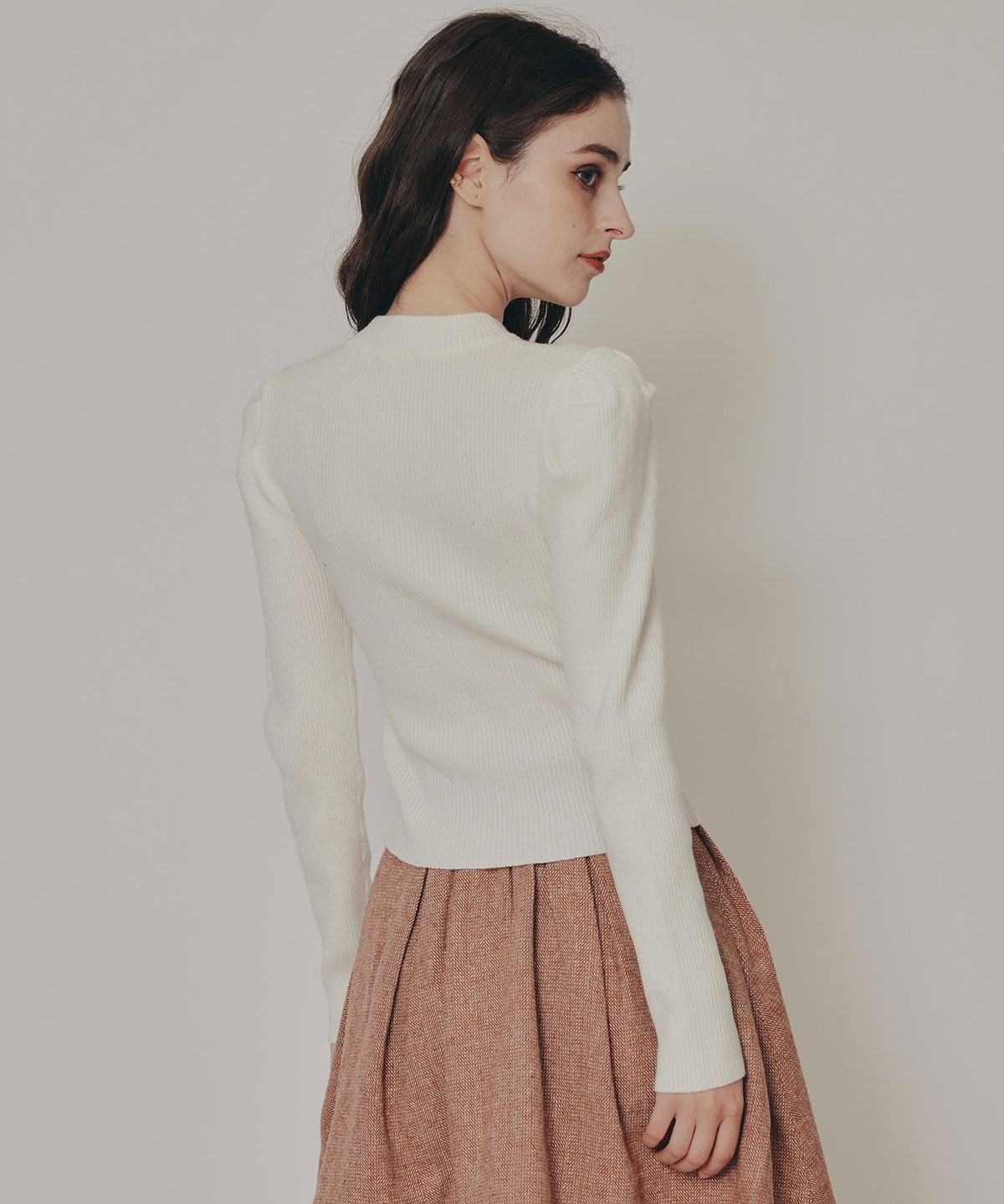 パワショルボトルネックニットトップス