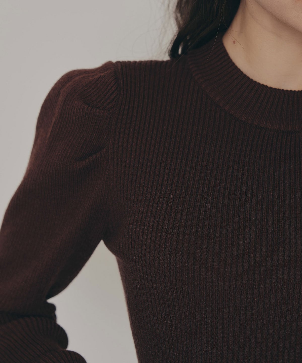 パワショルボトルネックニットトップス