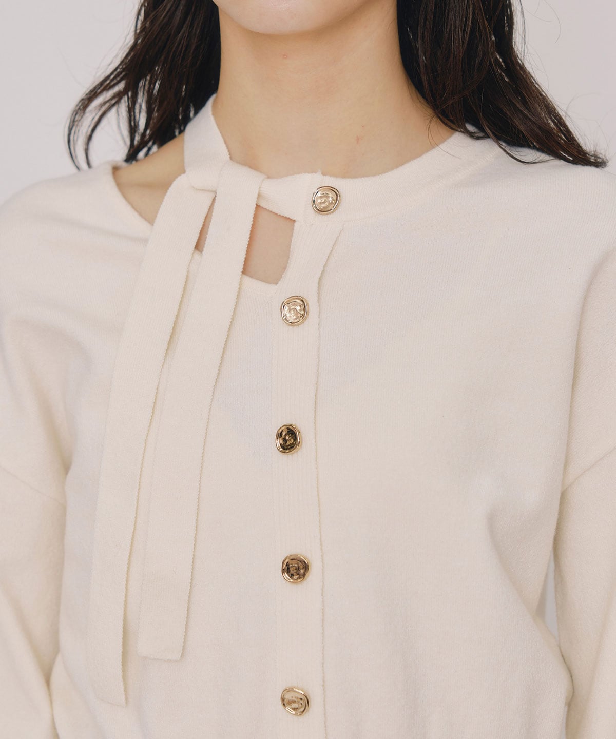 アシメカットデザインニットプルオーバー