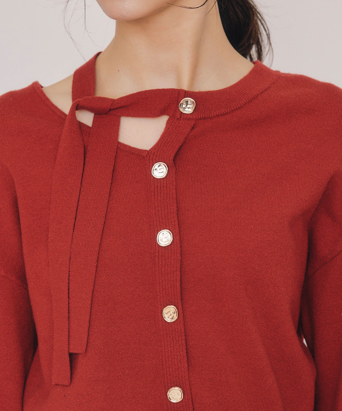 アシメカットデザインニットプルオーバー