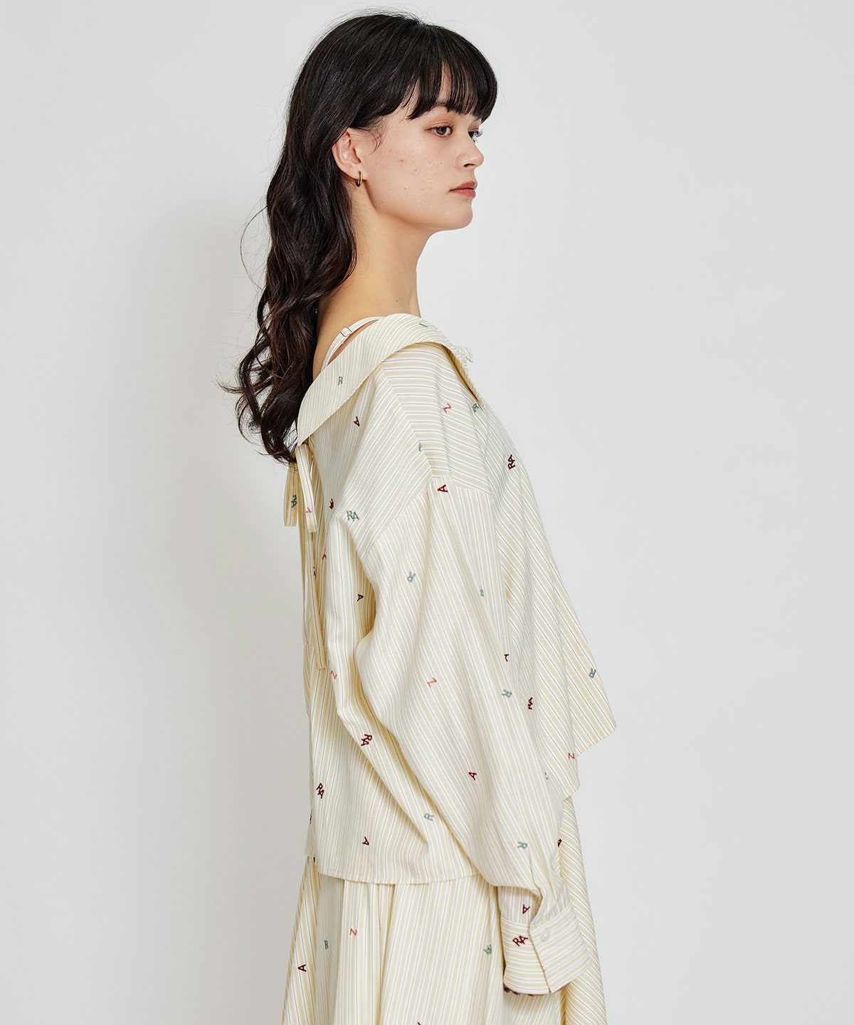 【セットアップ可能】REDYAZELアルファベットロゴ刺繍2WAYシャツブラウス