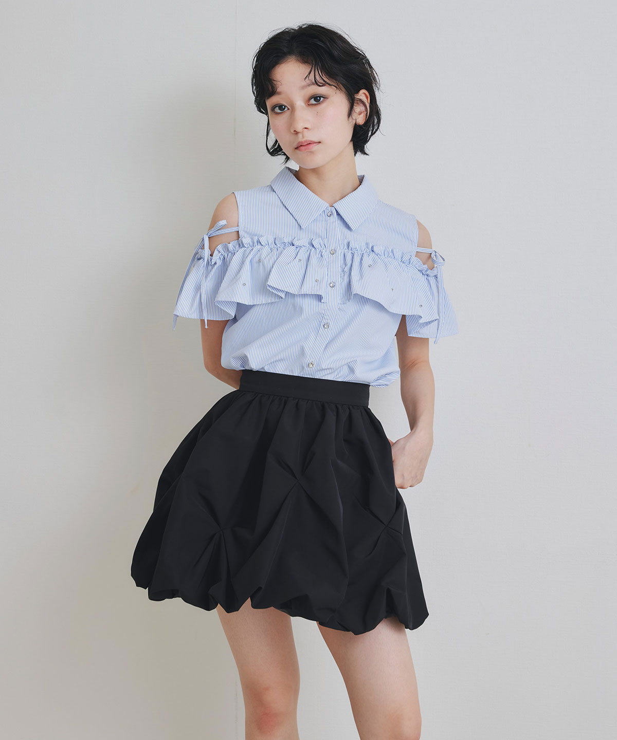 タックバルーンミニスカート