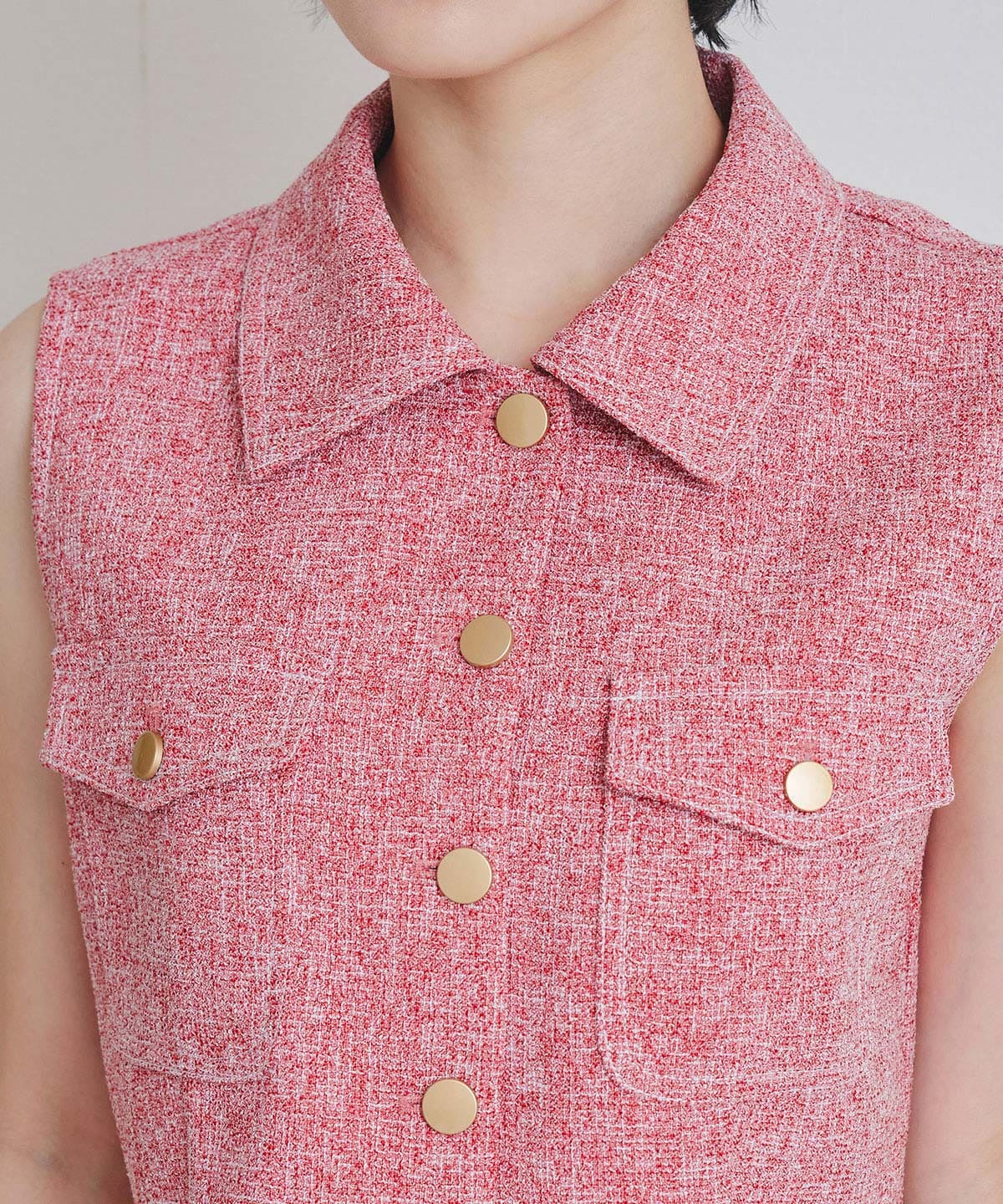 サマーツイードベスト×ロングフレアスカート