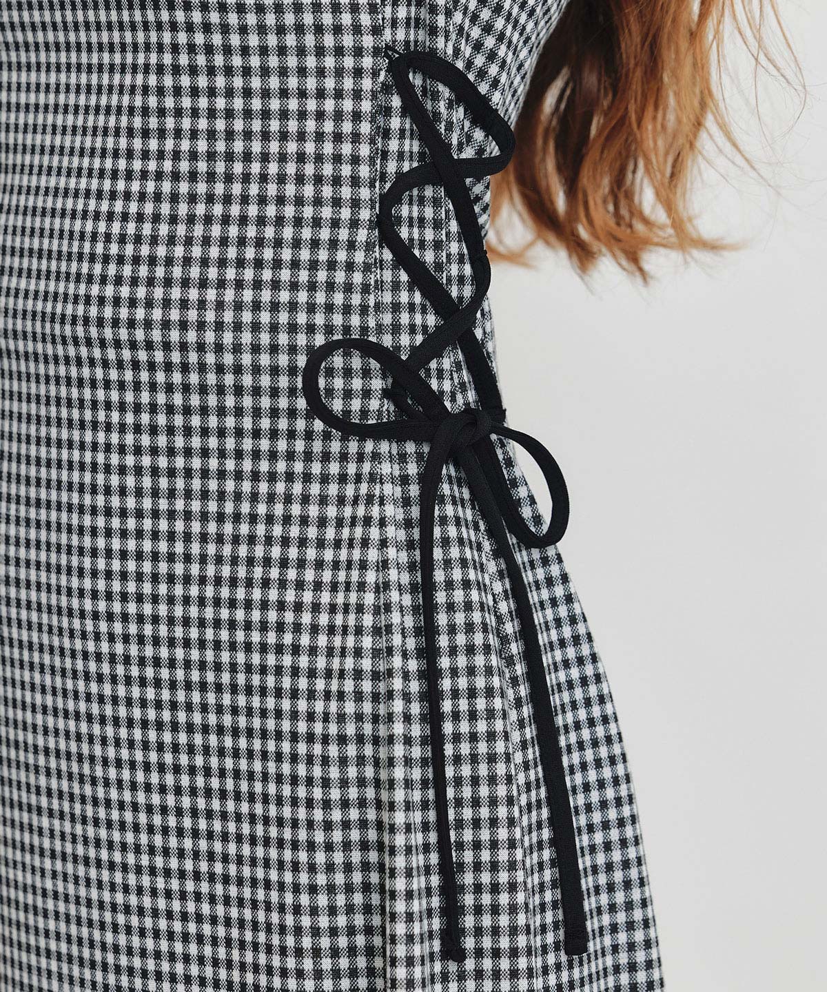 ポロカットレースアップフレアロングワンピース