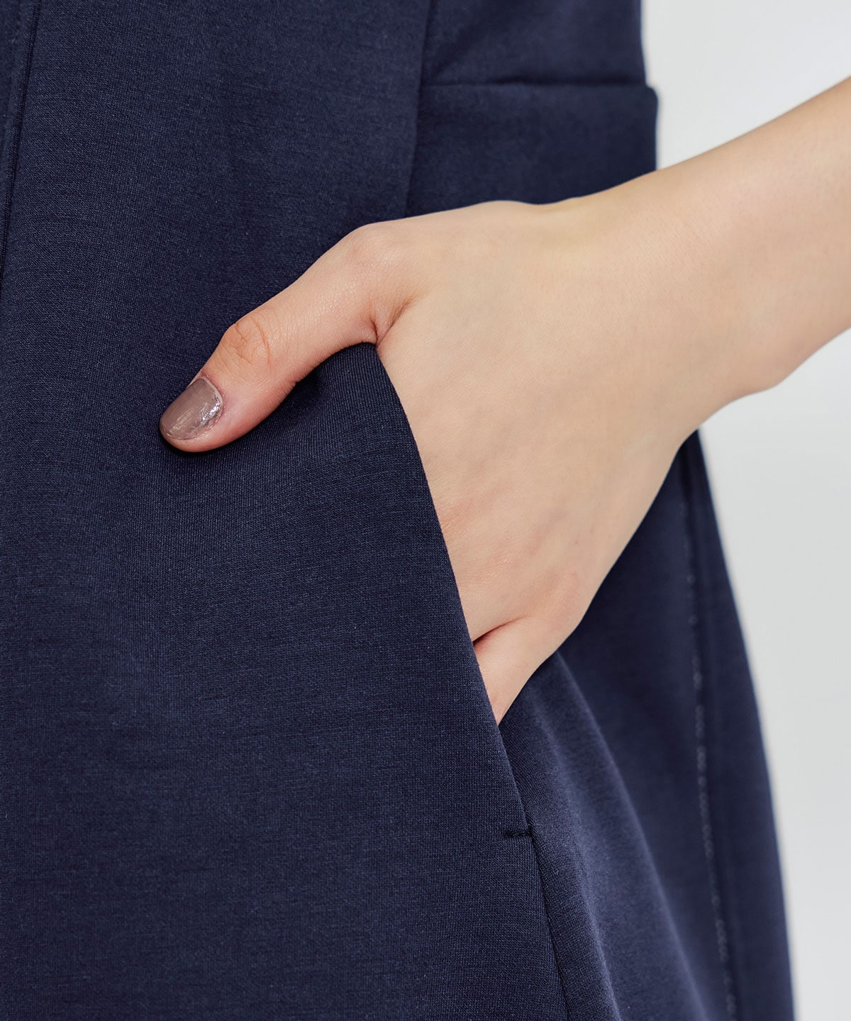 【セットアップ可能】バイカラーステッチカットロングワンピース