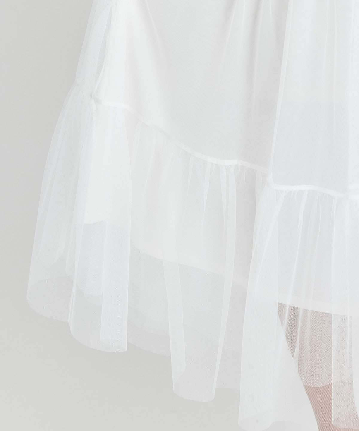 ポロニットチュールティアードドッキングロングワンピース