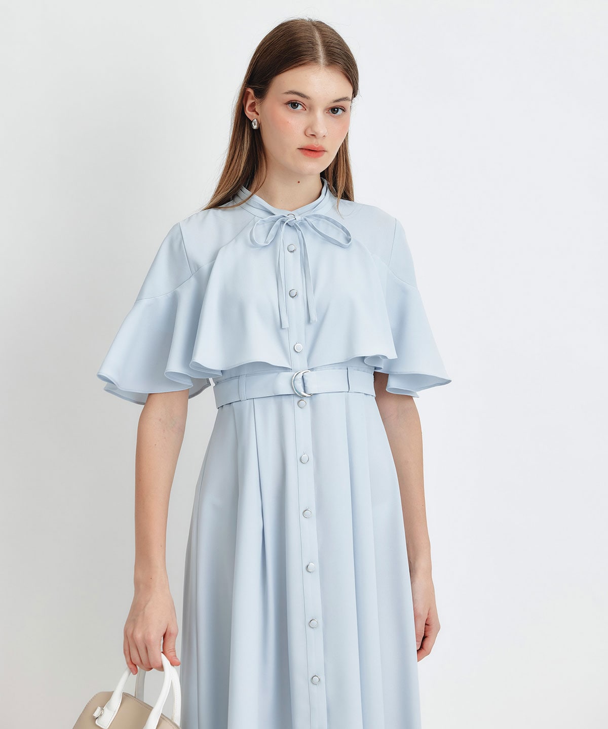 ケープフレアロングワンピース