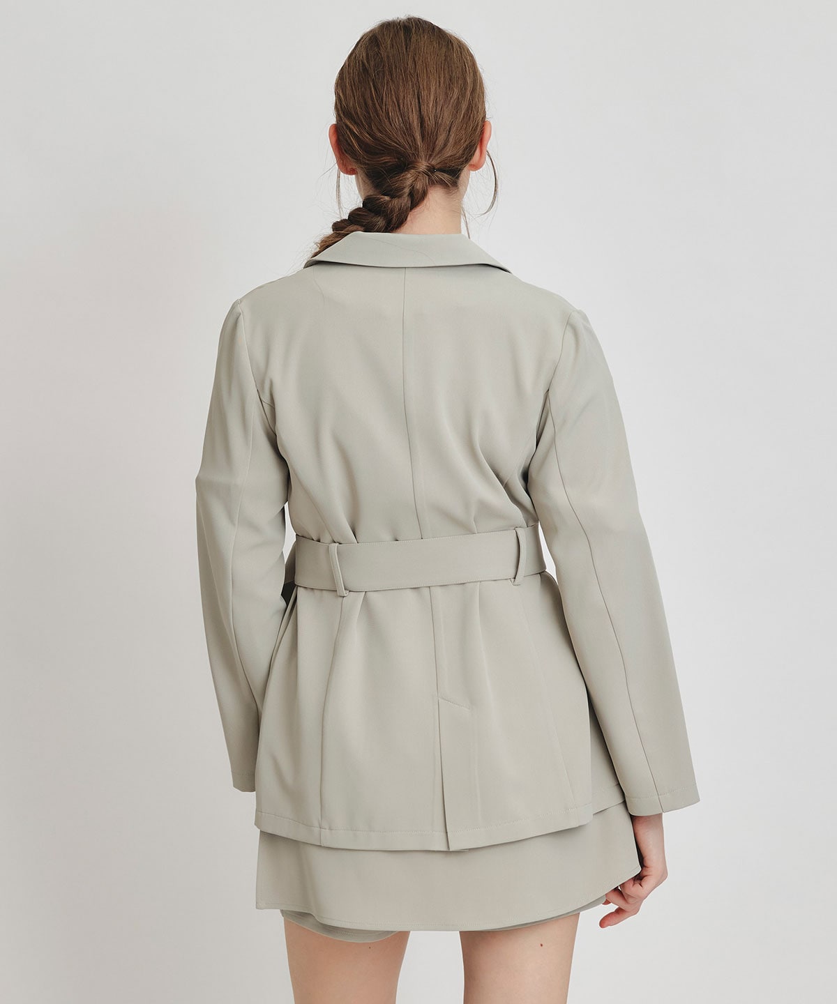 【セットアップ可能】アイシーカラーウエストマークベルトテーラードジャケット