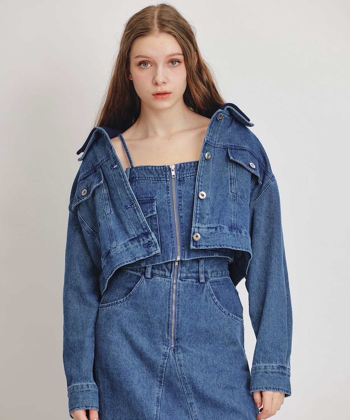 【Denim Series】ダブルカラーデニムジャケット