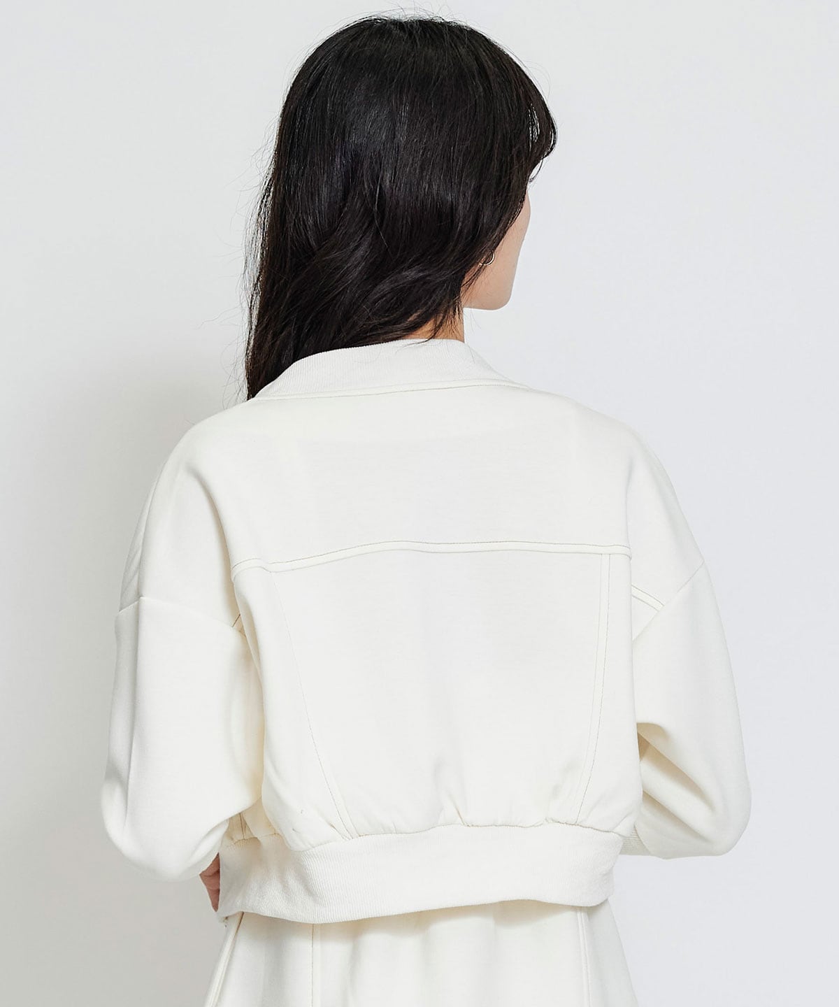 【セットアップ可能】バイカラーステッチカットブルゾン