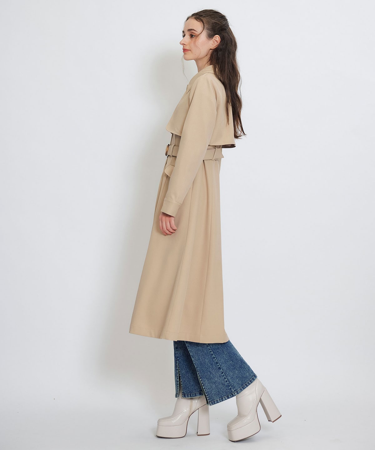 2WAYレイヤードライクリボントレンチコート