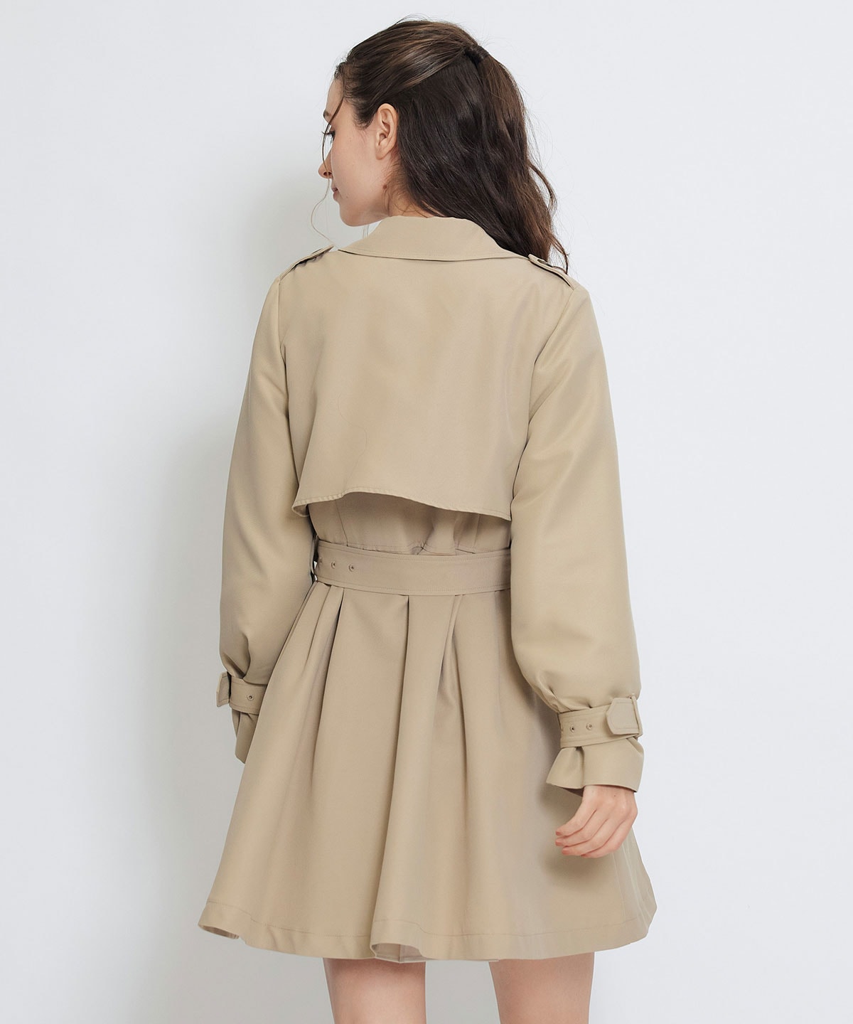ウエストベルトショートトレンチコート