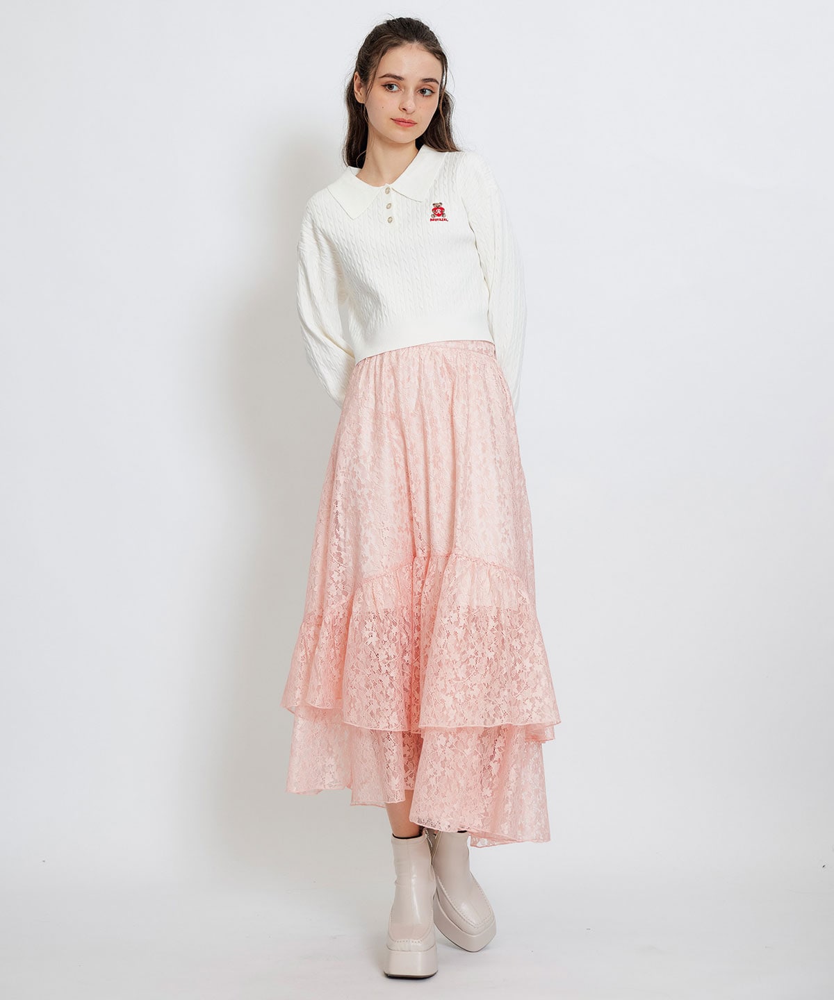 【2/13(金) 昼12時発売開始】Azelyハートミニケーブルポロニット