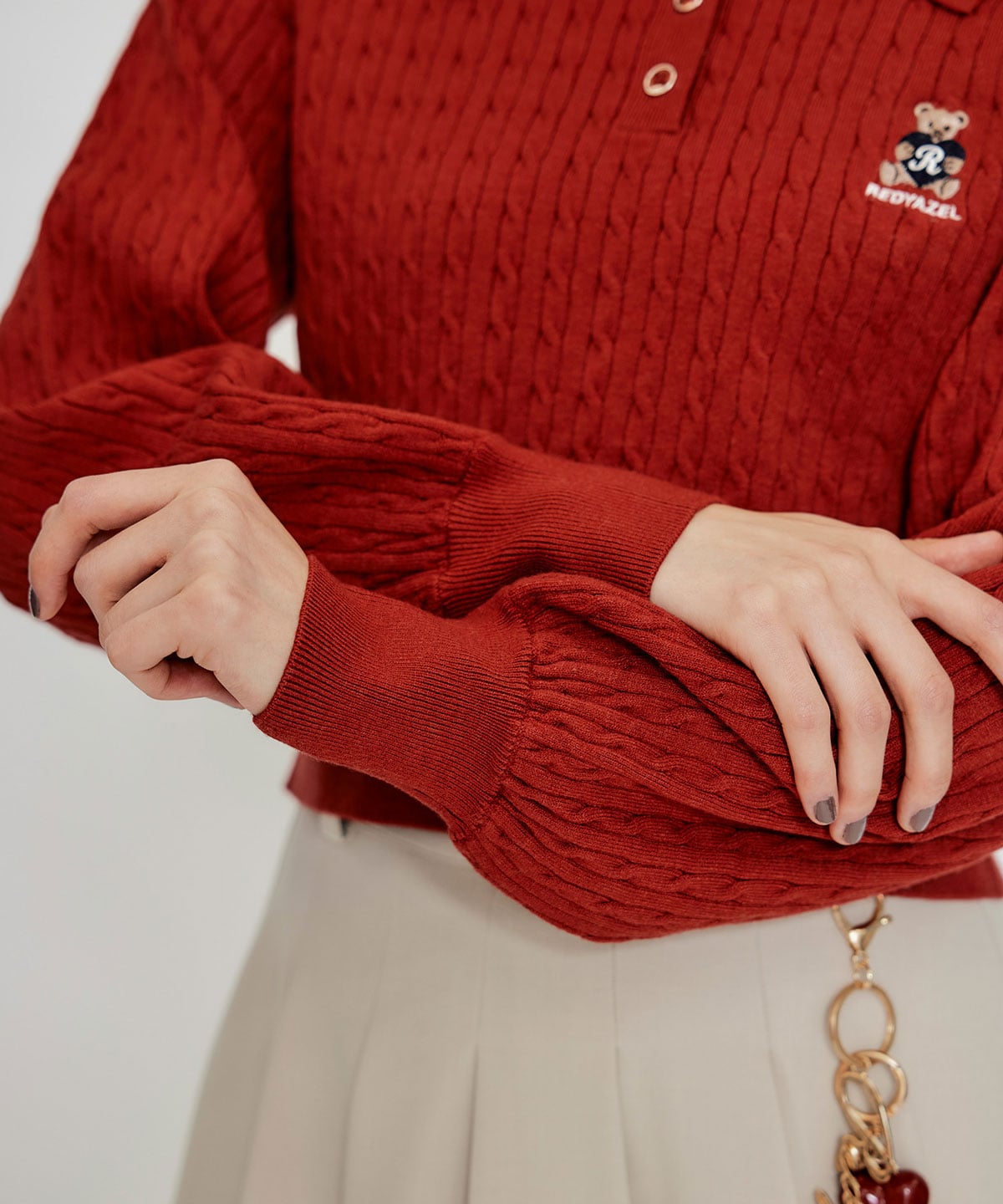 【2/13(金) 昼12時発売開始】Azelyハートミニケーブルポロニット