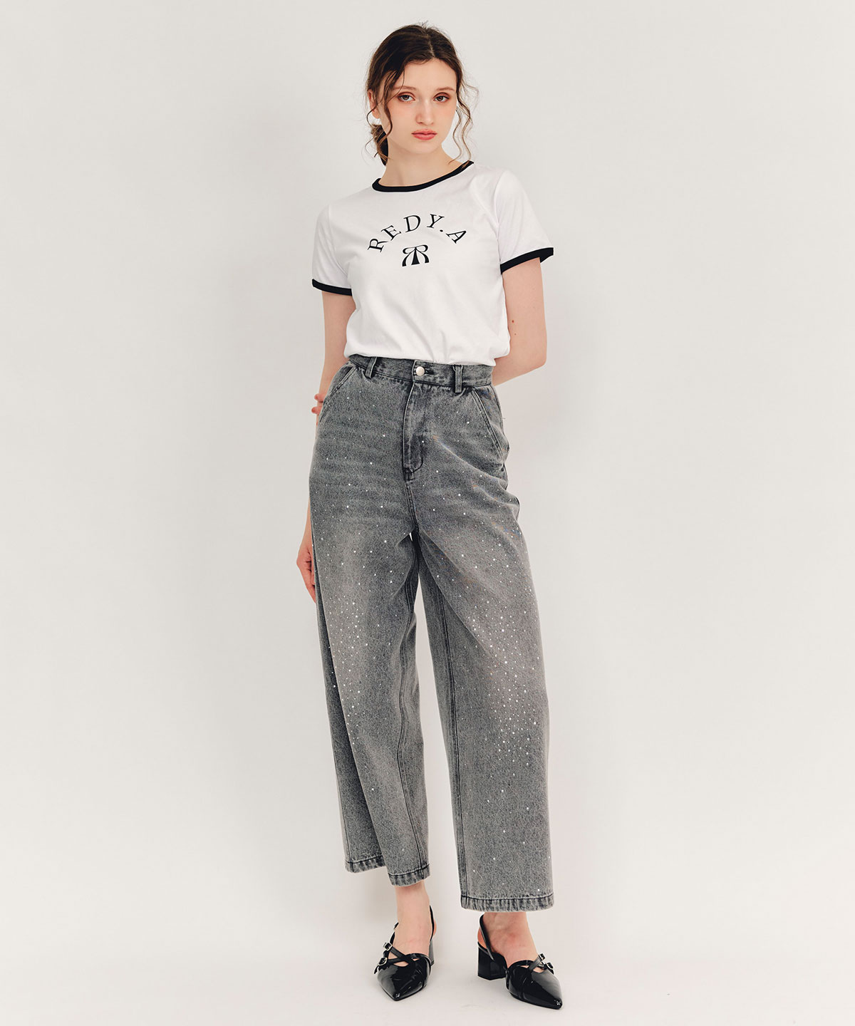 【Sparkle Denim Series】スパークルワイドデニムパンツ
