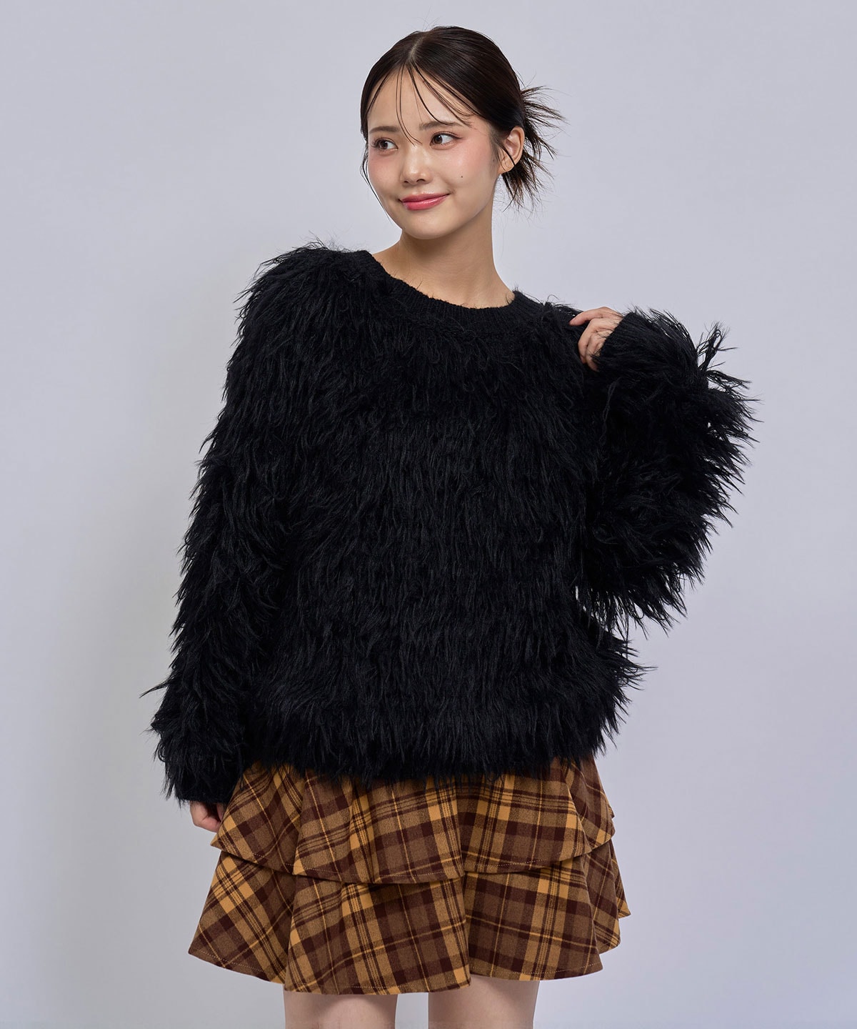 【=LOVE 大場花菜さん着用】2WAYループヤーンシャギーニットトップス