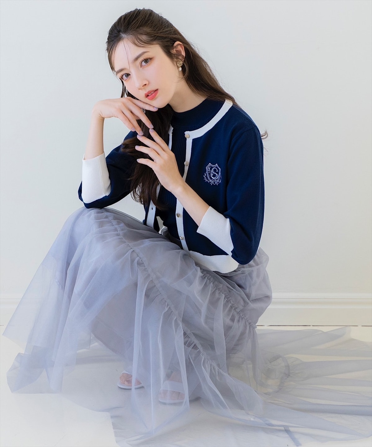 ブライトチュールレイヤードスカート