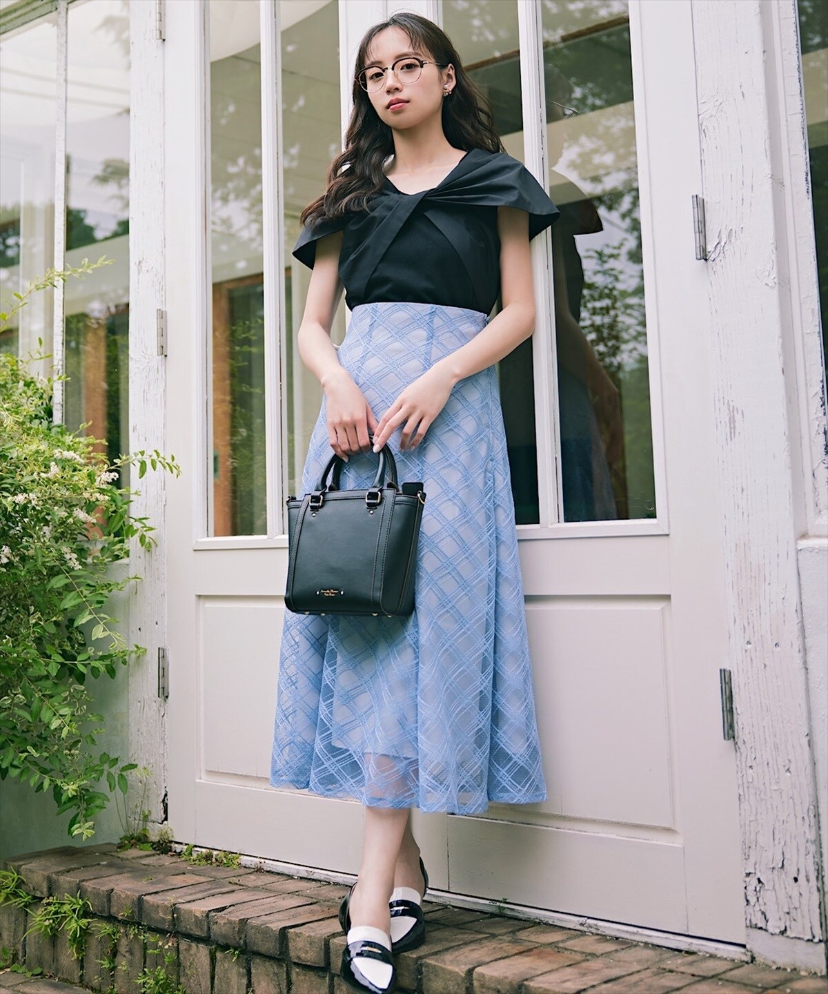 異素材ツイストディテールプルオーバー