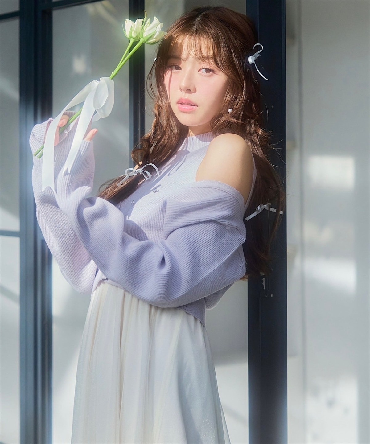 【展示会3位】カーディガンアンサンブルラメニットドッキングワンピース