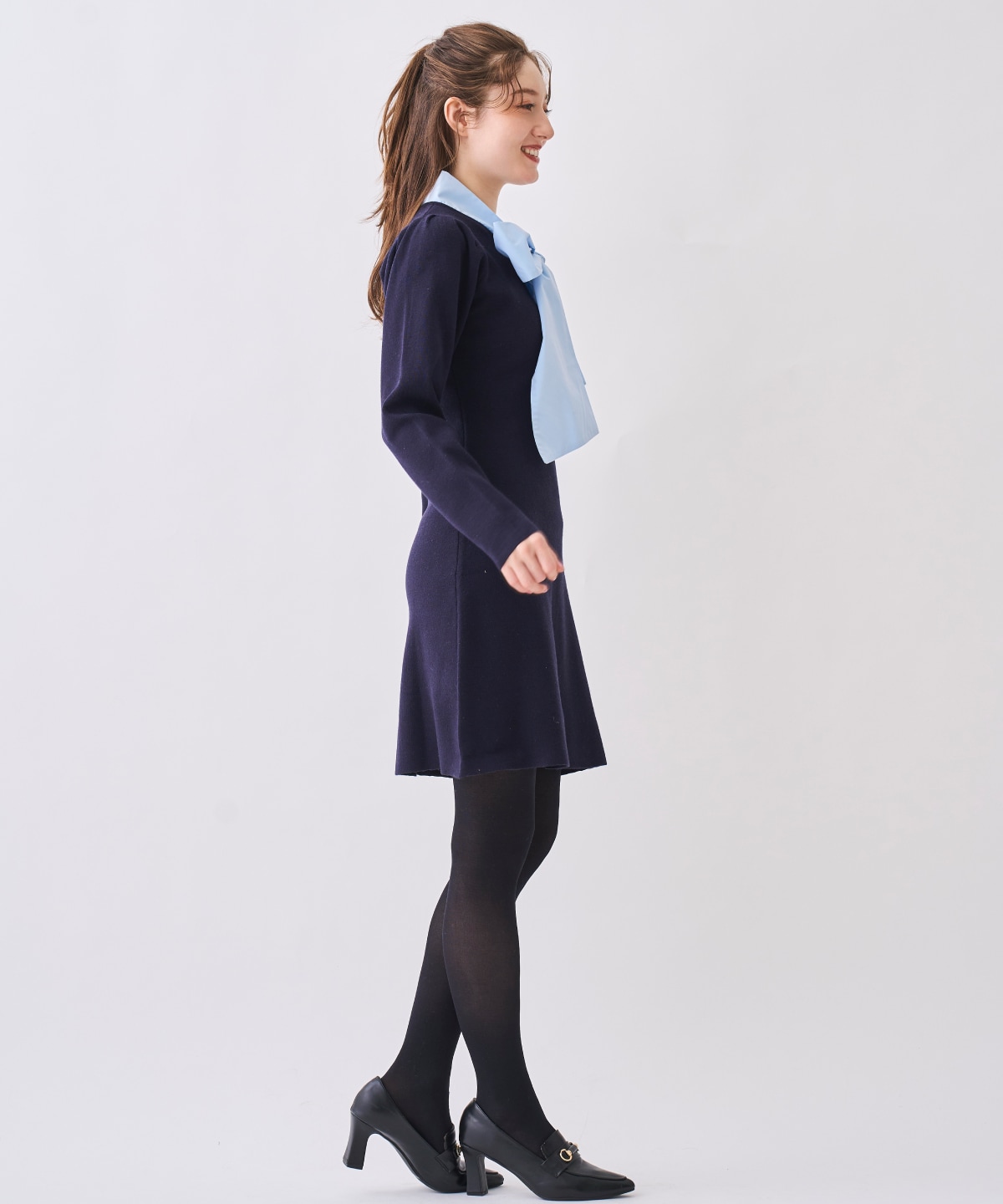 【NEW YEAR SPECIAL ITEM】ボウタイリボン付きニットワンピース