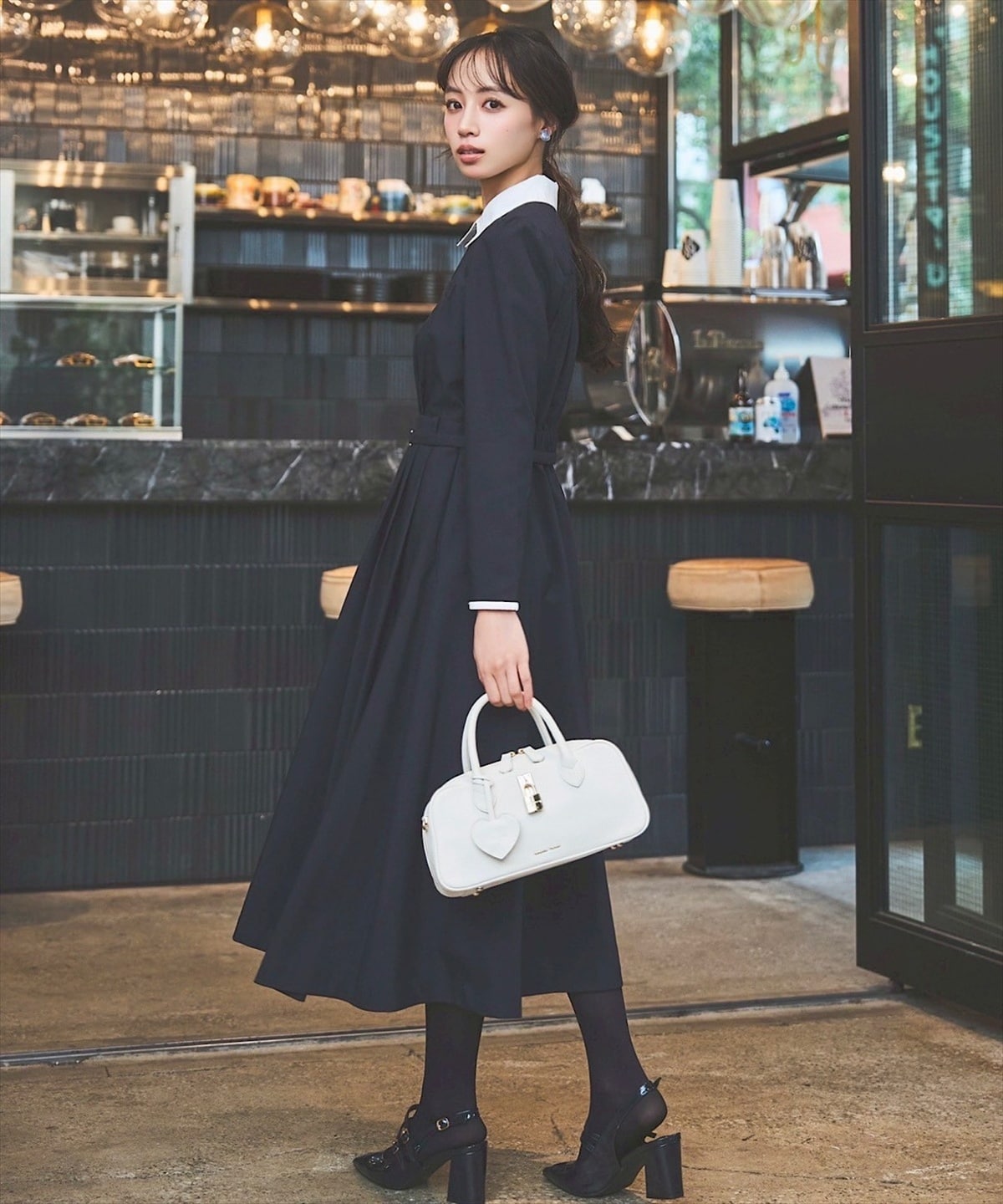 白襟シャツワンピース