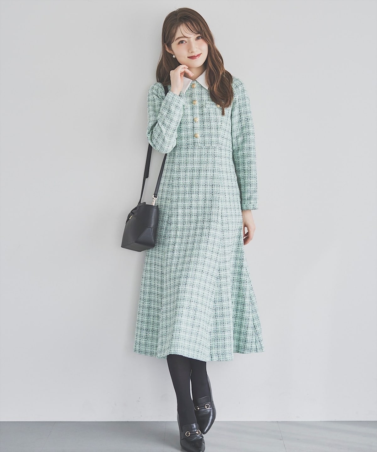 【11/21(Fri)発売】襟付きツイードワンピース