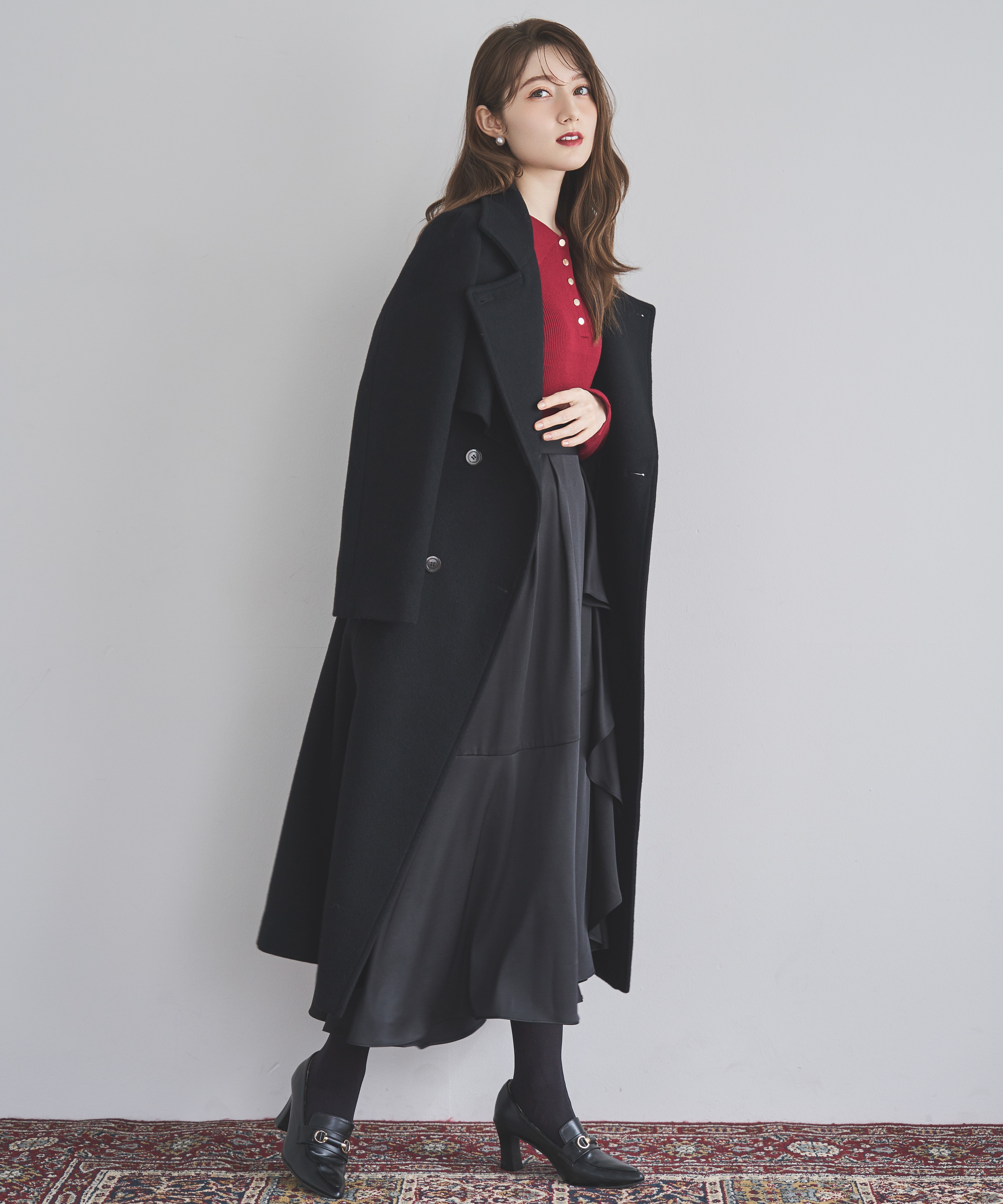 ウールスタンドカラーコート