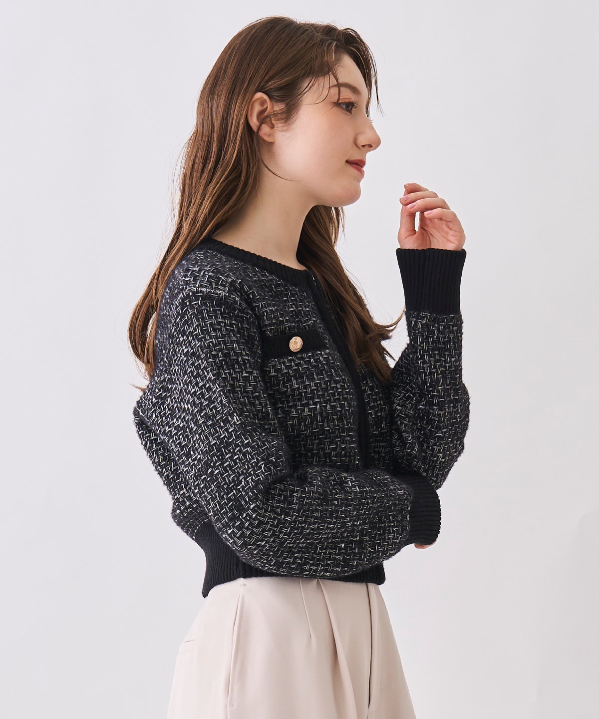 【12/5(Fri)発売開始】フェザーツイードニットジャケット