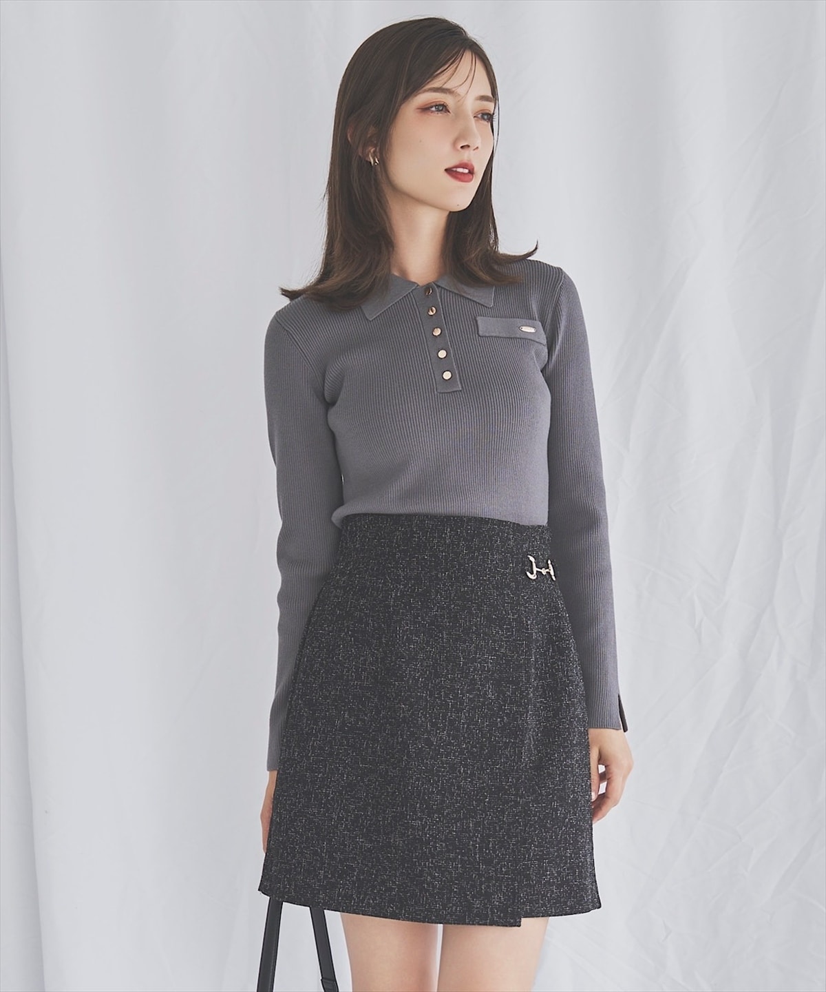 リブポロニットプルオーバー