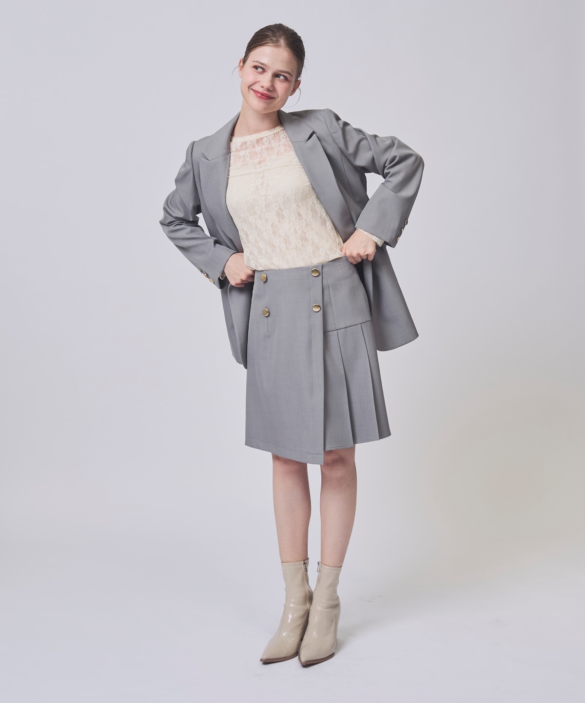 【1/30(Fri)発売開始】アシメプリーツミニスカート